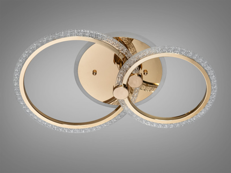 LED люстра з пультом, диммером і кольоровою підсвіткою, 55W, колір - золотистий