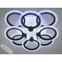 Стельова люстра біла LED 92W 8 кілець
