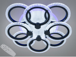 Стельова люстра біла LED 92W 8 кілець
