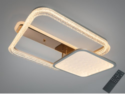Люстра стельова LED з пультом золотого кольору 115 Вт 20 м²