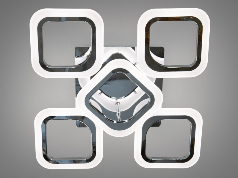 Багатофункціональна світлодіодна люстра на пульті, 60 Вт, хром