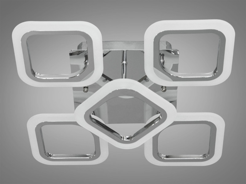 Багатофункціональна світлодіодна люстра на пульті, 60 Вт, хром