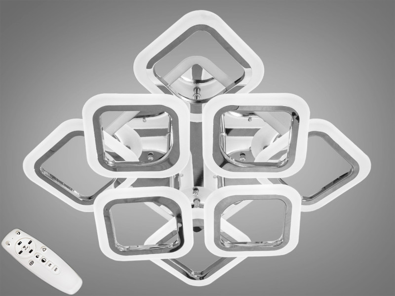 LED-люстра з димером і кольоровою підсвіткою, колір хром, 110W