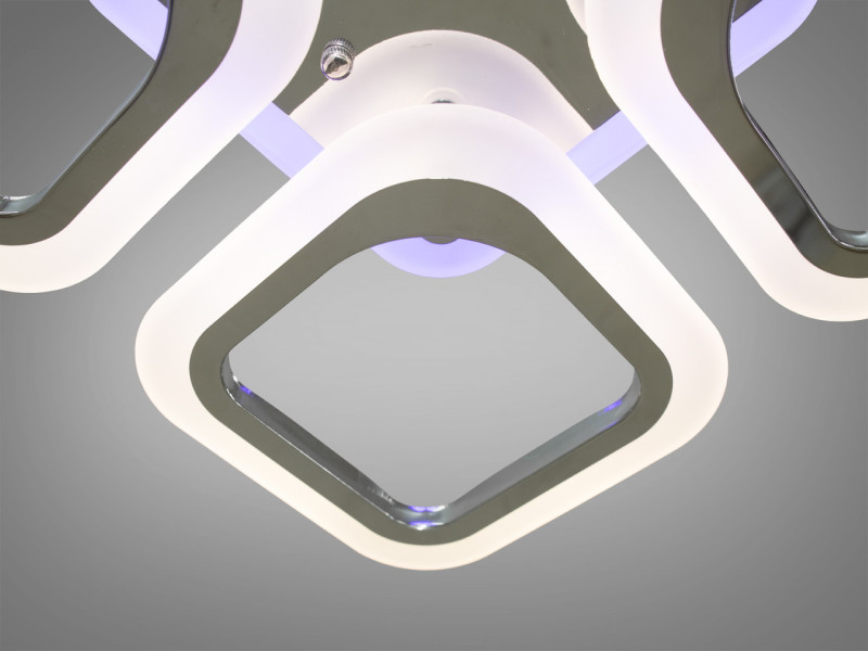 LED-люстра з димером і кольоровою підсвіткою, колір хром, 50W