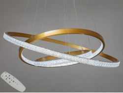 Світлодіодна люстра підвіс з пультом, димером, 120Вт, золотиста