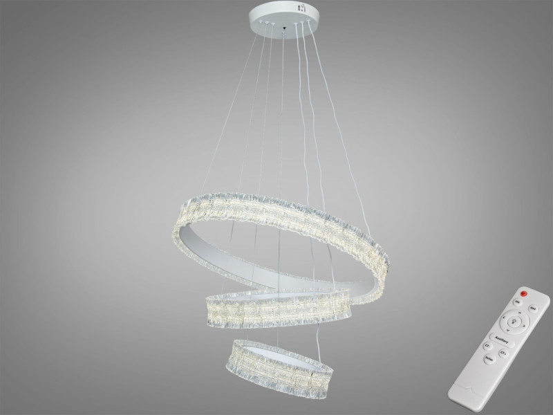 LED підвісна люстра 3 кільця чорна 135 Вт пульт