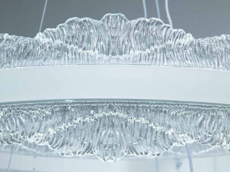 Люстра LED підвісна чорна 140Вт 2 кільця пульт