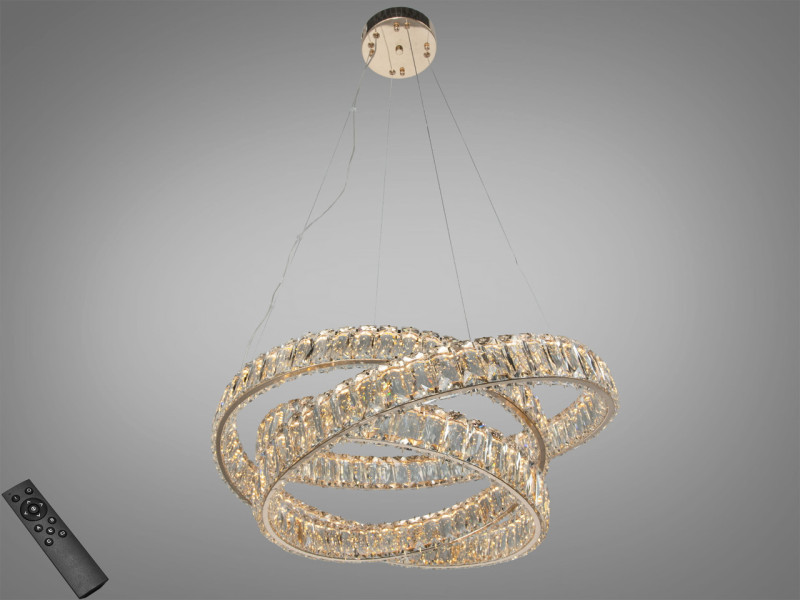 LED люстра підвіс золото 92 Вт з пультом