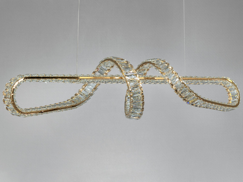 Підвісна LED люстра хром кришталь 68 Вт з пультом