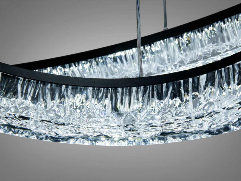 LED люстра підвісна 2 кільця 78Вт чорна з пультом