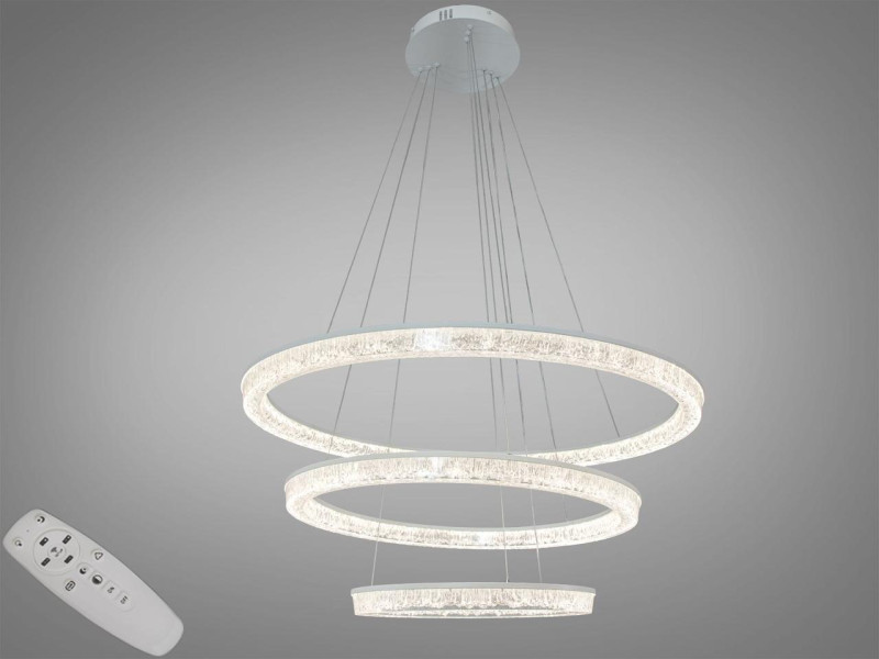 Підвісна LED люстра чорна 3 кільця 148Вт