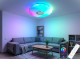 Біла кругла смарт-люстра з Bluetooth колонкою та RGB підсвічуванням