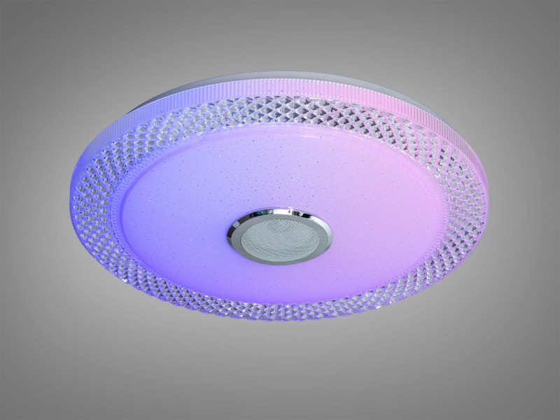 Накладна смарт люстра з Bluetooth колонкою та RGB (80W, Біла, Ø49см)
