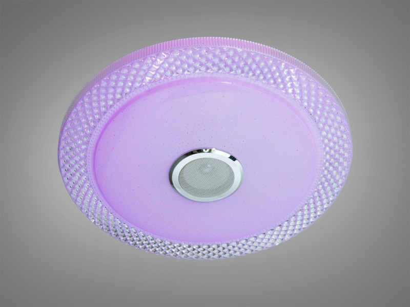 Накладна смарт люстра з Bluetooth колонкою та RGB (80W, Біла, Ø49см)