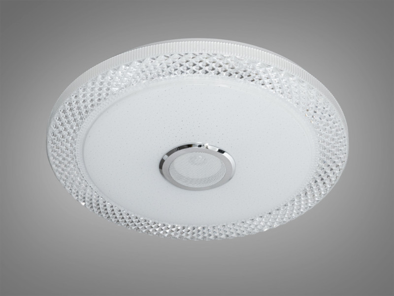 Накладна смарт люстра з Bluetooth колонкою та RGB (80W, Біла, Ø49см)