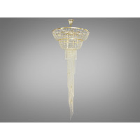 Кришталева люстра "Кришталевий каскад" на 16 лампи, золотиста