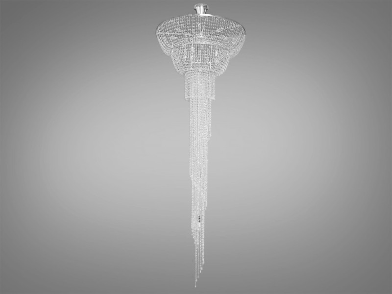 Кришталева люстра "Кришталевий каскад" на 16 ламп, хром