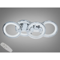 LED люстра з пультом, підсвічуванням, 65W, хром
