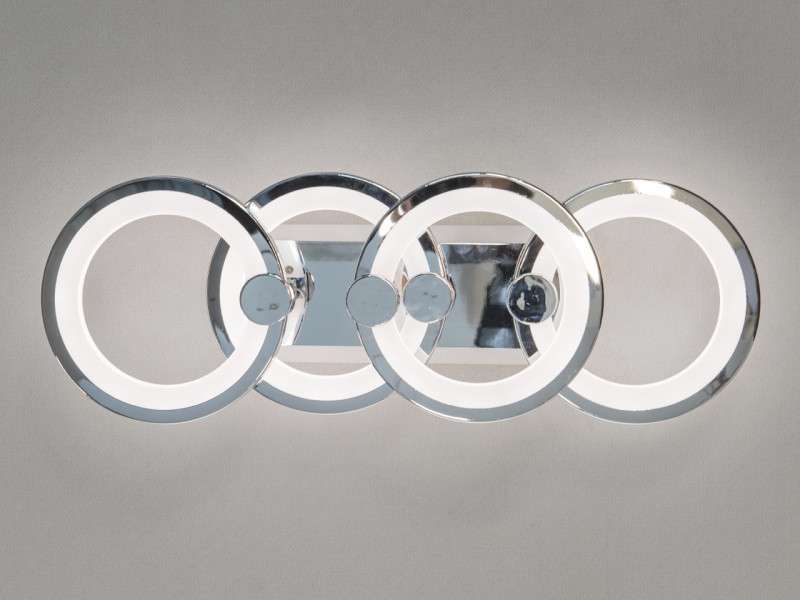 LED люстра з пультом, підсвічуванням, 65W, хром