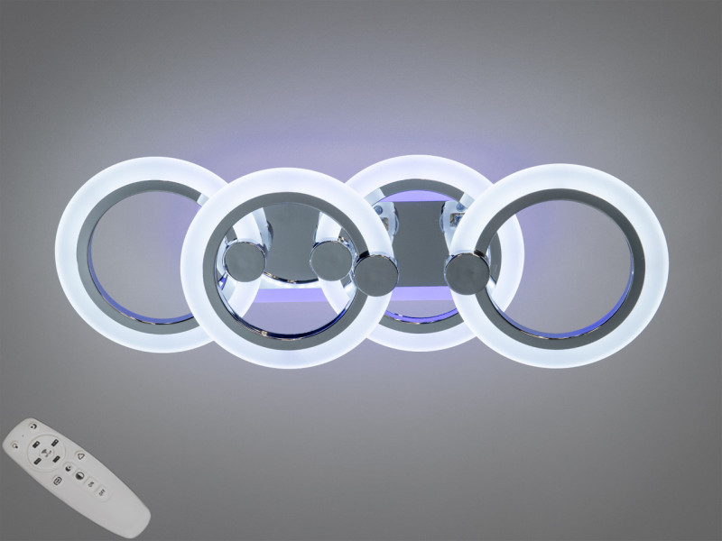 Стельовий світильник золотистий чотири LED кільця