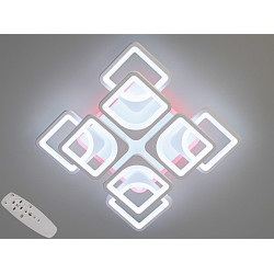 LED люстра з пультом, димером і кольоровою підсвіткою, 130W, біла