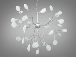 Підвісна люстра на кухню "Світлячок", 36 ламп, хром