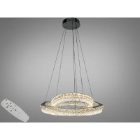 Люстра підвісна LED хром 152 Вт 2 кільця з пультом