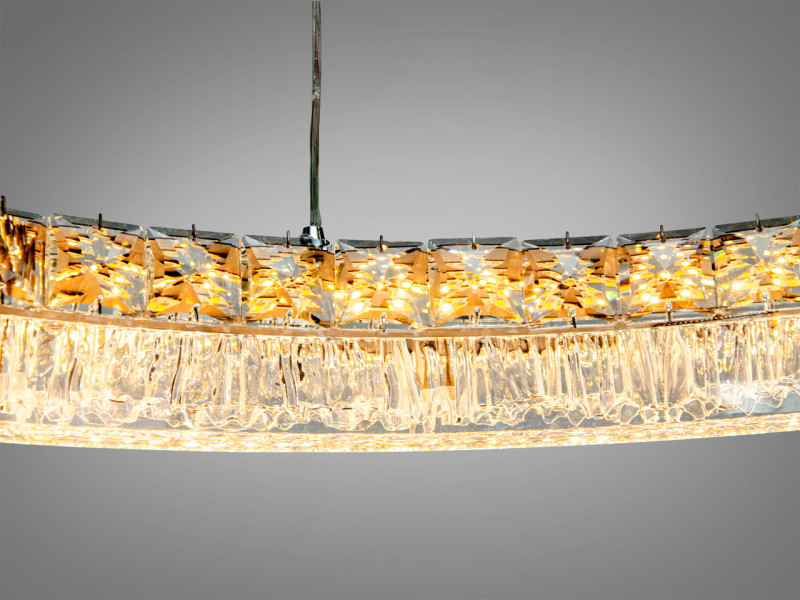 Підвісна LED люстра кільце 60 см 95Вт хром