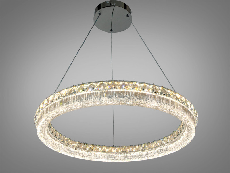 Підвісна LED люстра кільце 60 см 95Вт золотиста