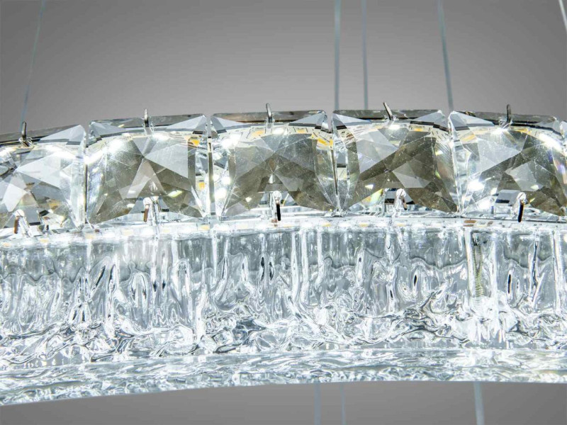 Світлодіодна люстра каскад золотиста 270Вт 3 кільця