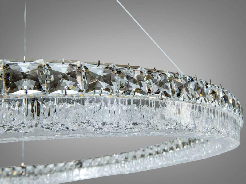 Підвісна люстра LED кільце золото 130Вт пульт