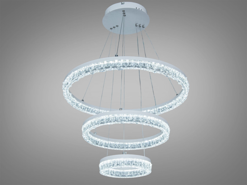 LED підвісна люстра 3 кільця 105 Вт у білому корпусі