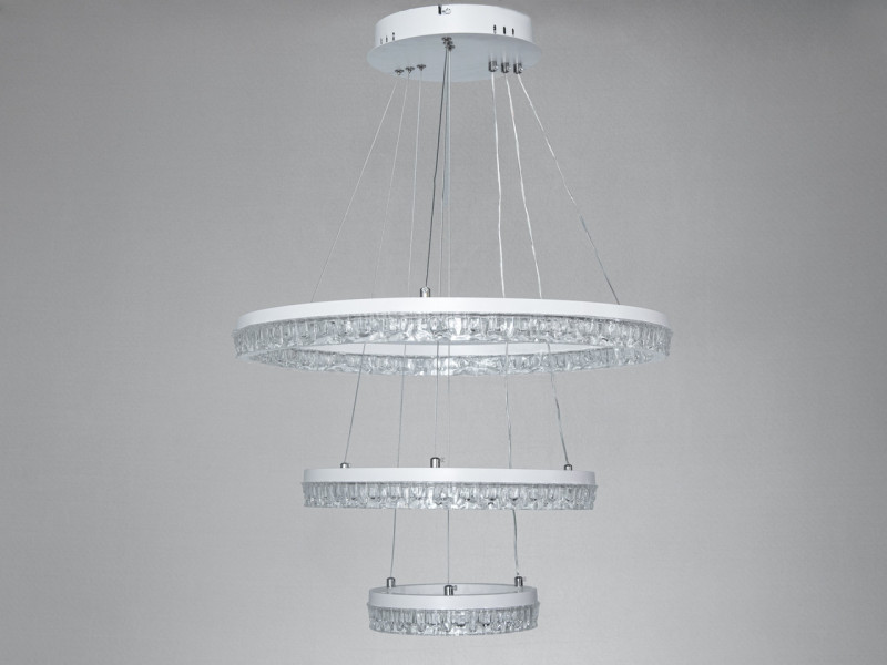 LED підвісна люстра 3 кільця 105 Вт у білому корпусі