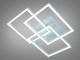 Чорна стельова LED люстра на 3 квадрати 90 Вт без пульта в сучасному стилі