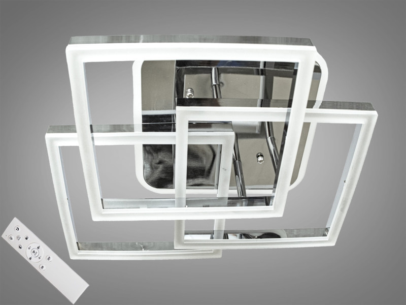 Світлодіодна люстра смарт світильник з пультом dimmer, 100W, хром