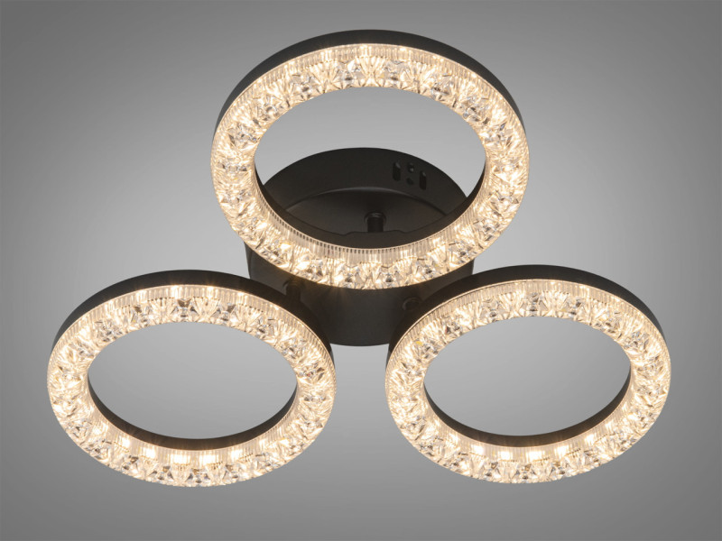 LED люстра біла 45W три кільця акрил