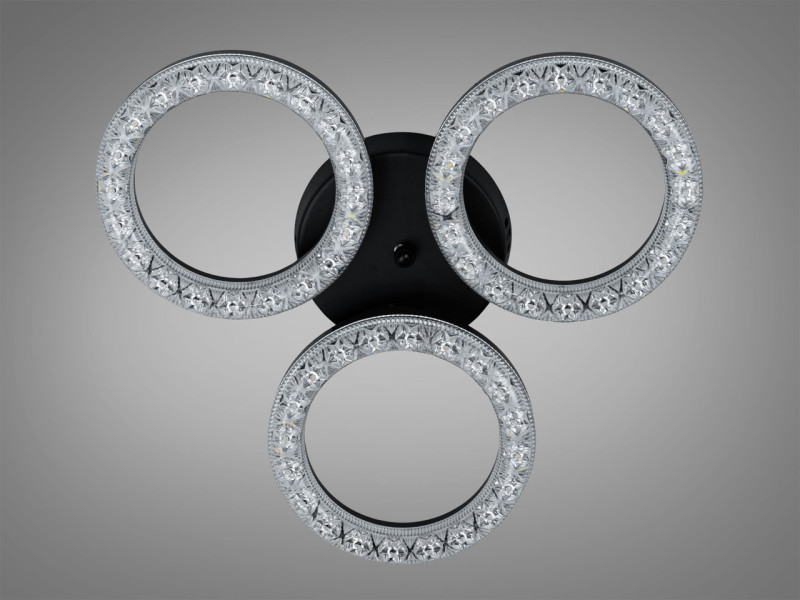 LED люстра біла 45W три кільця акрил