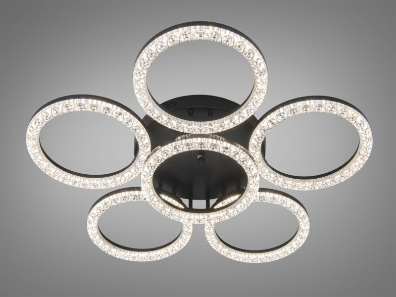 LED люстра кільця чорна 133 Вт