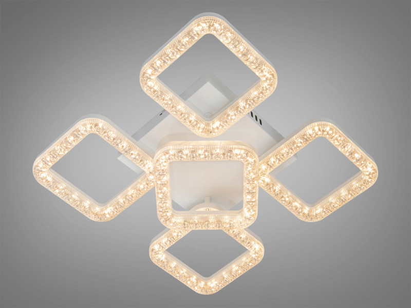 Стельова LED люстра чорна 74W