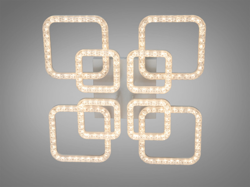 LED люстра біла140W вісім плафонів 4 + 4