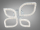 Чорна стельова LED люстра на 4 пелюстки без пульта