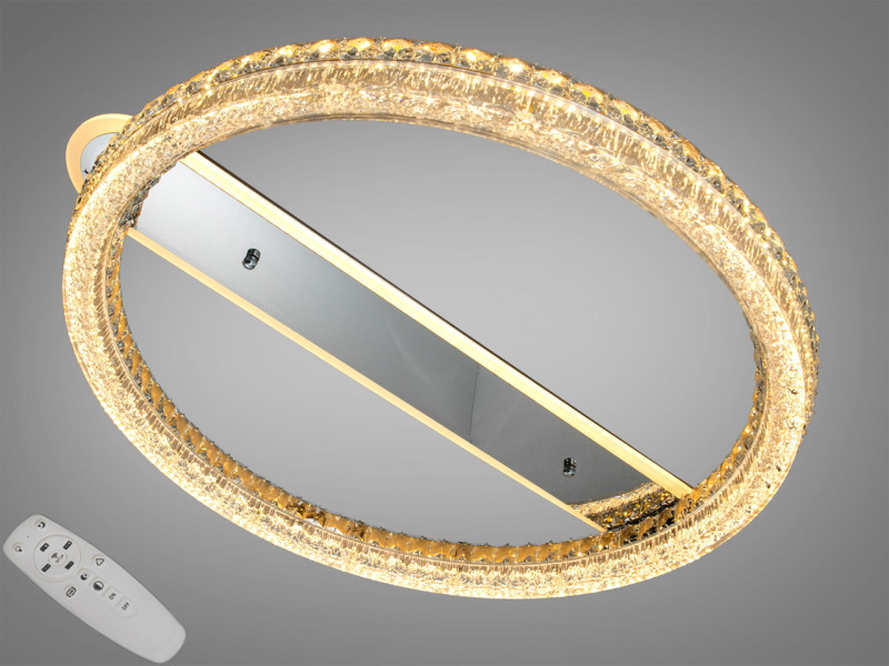 LED люстра стельова пульт хром 150Вт CCT