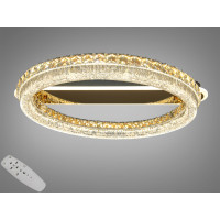 Люстра стельова LED кришталева 140W пульт золотиста