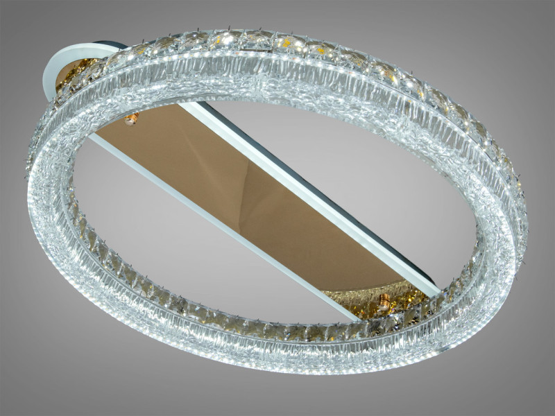 Люстра стельова LED кришталева 140W пульт золотиста