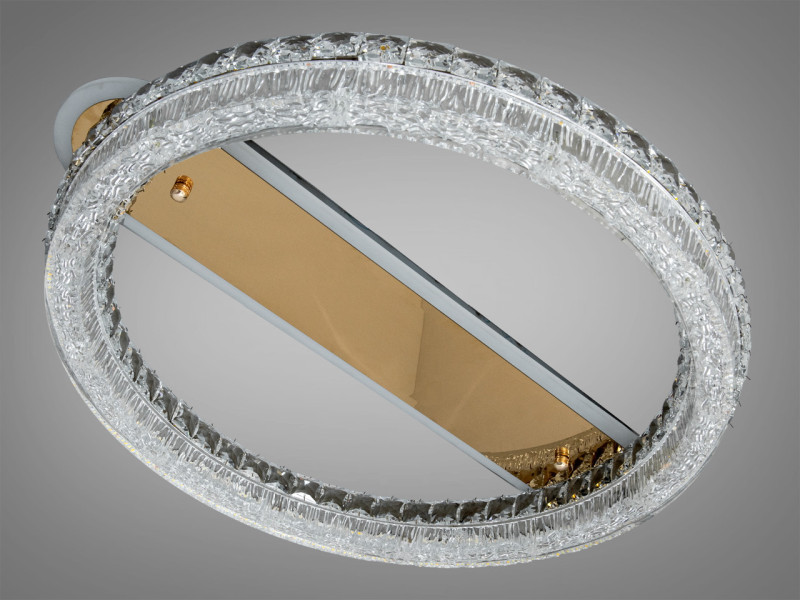 Люстра стельова LED кришталева 140W пульт золотиста