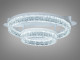 Біла стельова LED люстра на два акрилові кільця з бульбашками