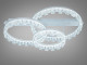 Біла стельова LED люстра на три акрилові кільця з бульбашками