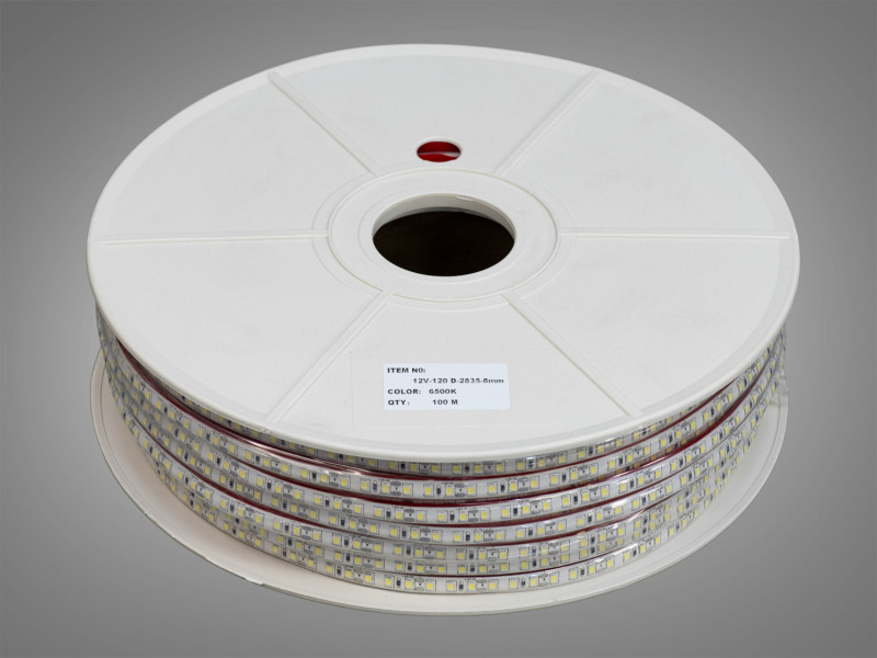 LED стрічка 12в, 120 штм, герметична, 8мм, холодний