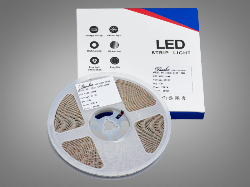 LED стрічка 12В, 240 діодів на метр, 10мм, холодний
