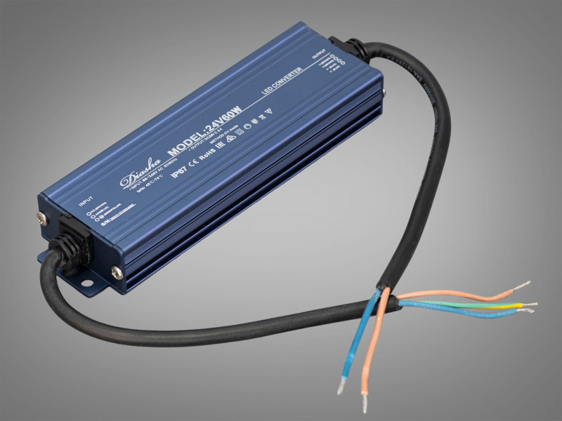 Блок живлення 24 В, для підключення LED стрічки, 60Вт, 2.5А